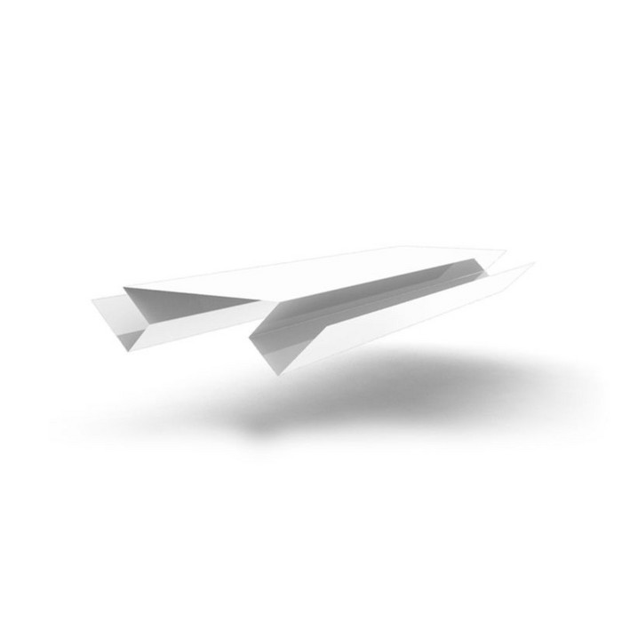 Планка угла внутреннего сложного БХ new 0,45 PE с пленкой RAL 9003 сигнальный белый (2м)